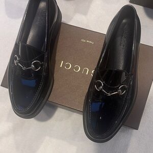 Gucci Glossy Black Leather Loafers for Men